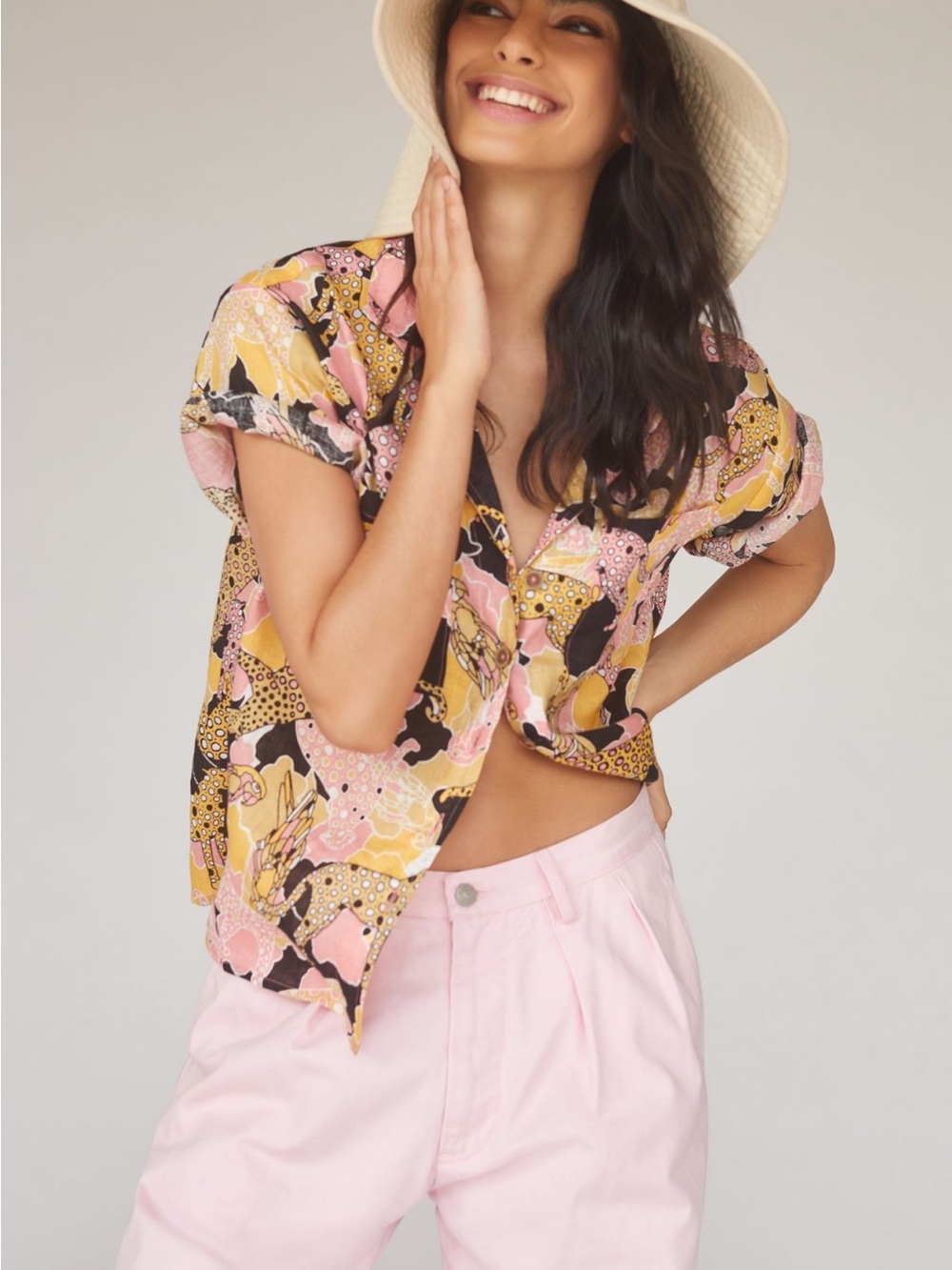 Anthropologie/Maeve Printed Button-Down Shirt